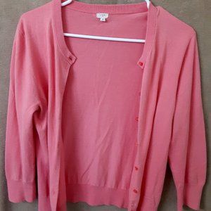 Preppy J. Crew Pink Button Up Cardigan  Size Medium